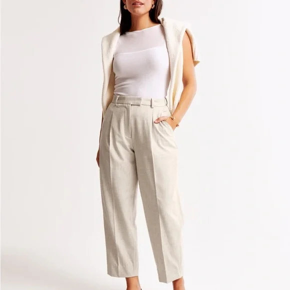 Abercrombie ankle grazing tapered tailored menswear business casual pants NEW - Picture 1 of 6